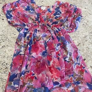 MISA Los Angeles Isa Dress Tiered Chiffon Full Bloom USA Boutique Luxury Large